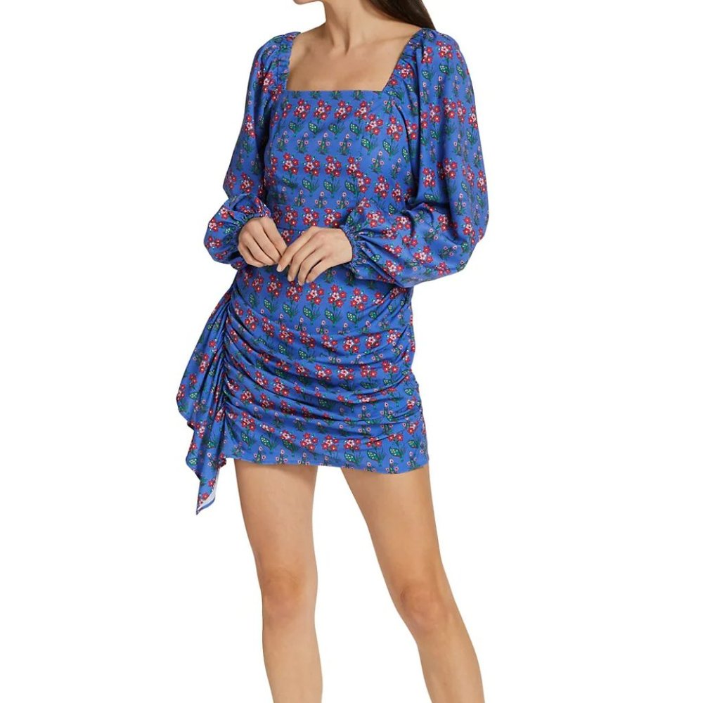 Rhode Mina Floral-Print Mini Dress Size Large